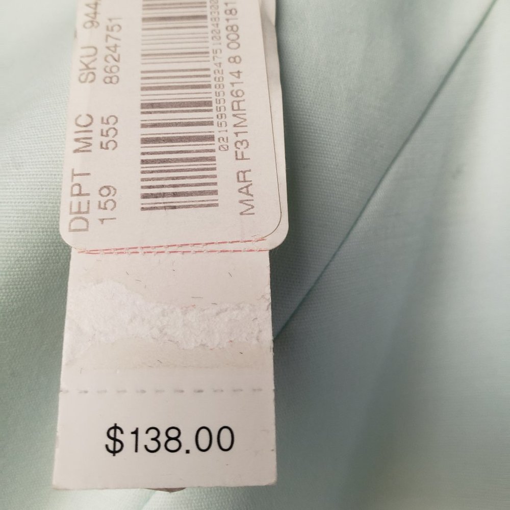 Tahari Ice Milk Blue V Neck Sleeveless Dress NWT - Picture 3 of 6